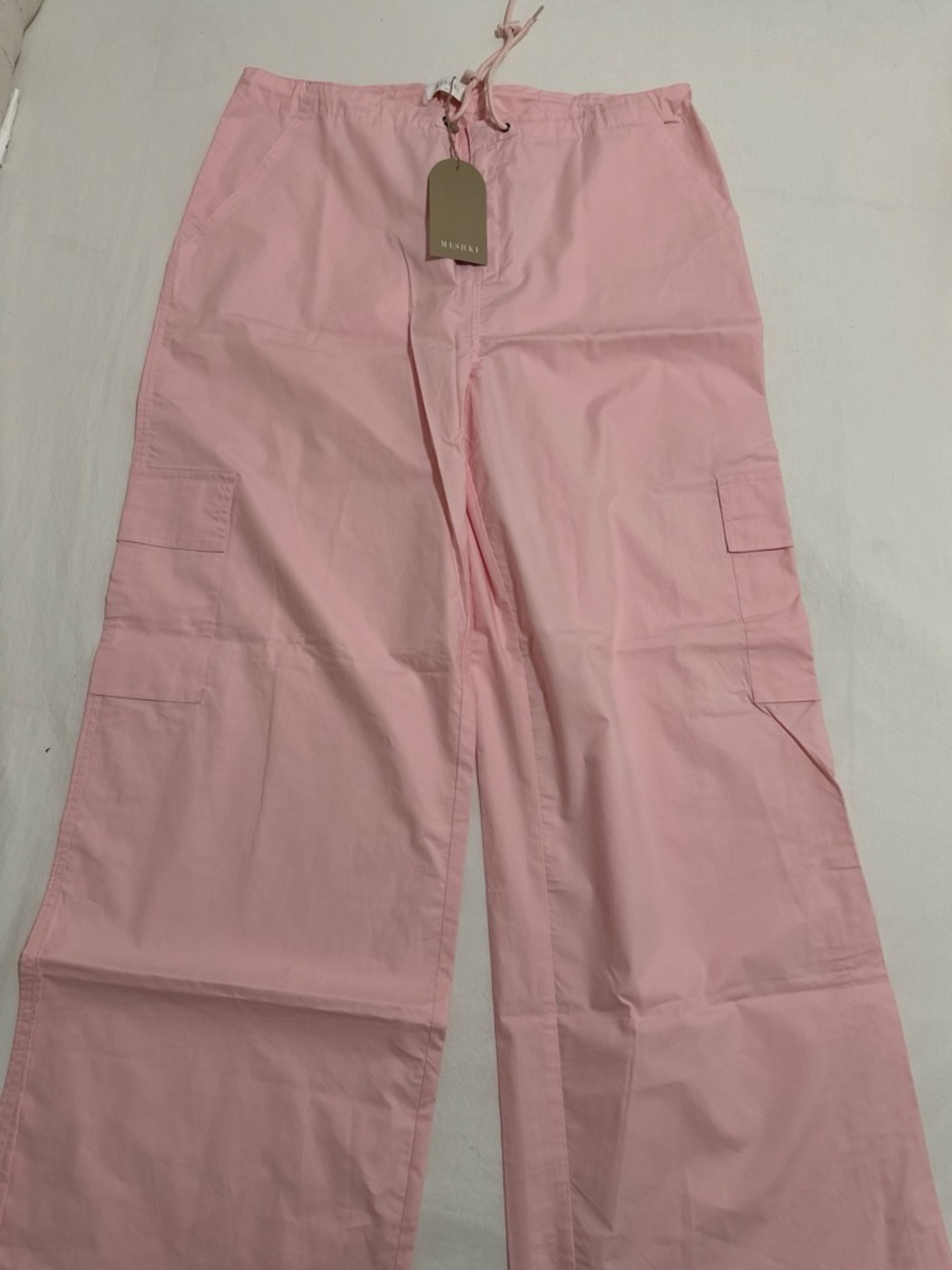 Meshki Pink Wide-Leg Cargo Pants